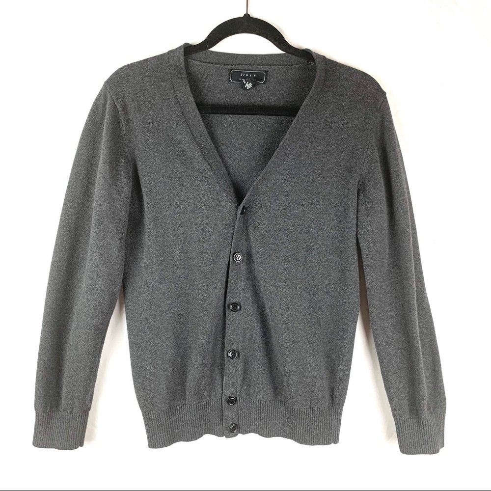 Charcoal Gray Mens Cardigan